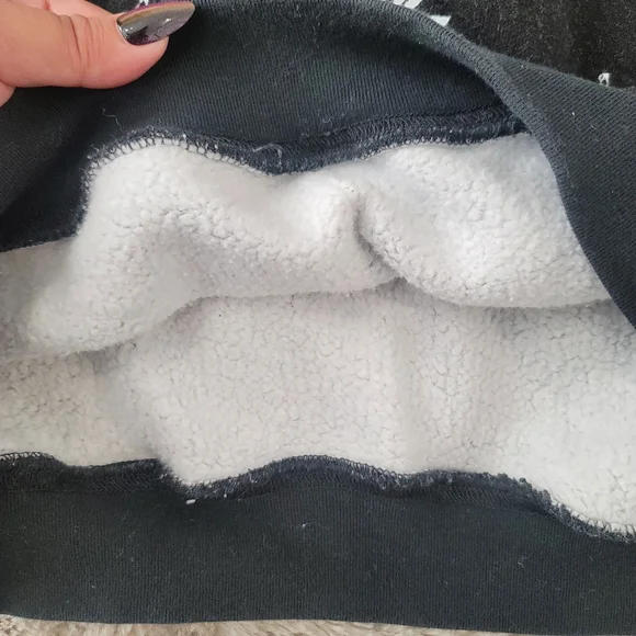 HVN Black and White Fleece Leopard  Sweatshirt And Shorts Set Small Quiet Luxury - Picture 4 of 16